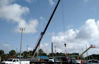 Concrete Pole Installation for Baseball Field
