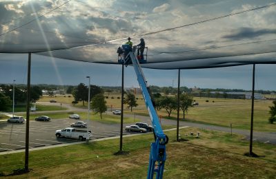 Roof of Netting Enclosure Installation