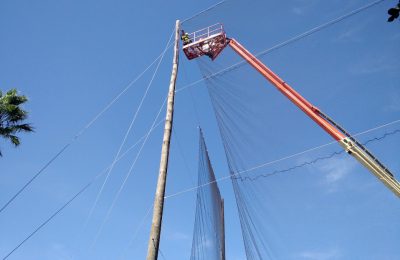 Hanging Barrier Net Panels 100' in the air
