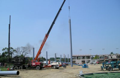 Custom Steel Support Pole Install
