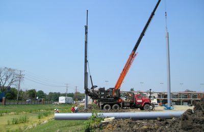 Netting Steel Pole Support