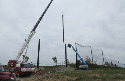Steel pole extension installation