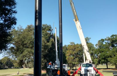 108′ Steel Golf Barrier Netting Structure – Country Club of Orlando